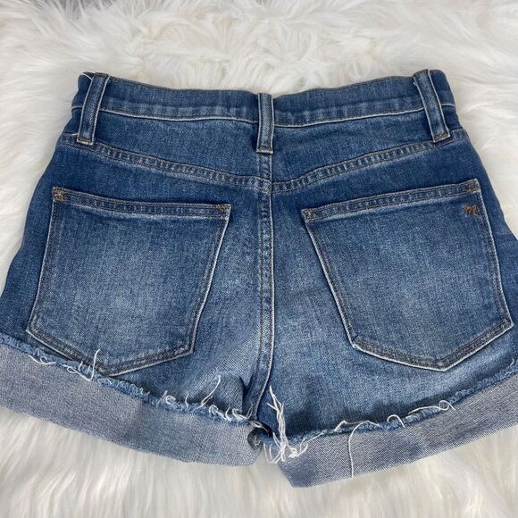 Madewell High Rise Denim Cuffed Cutoff Shorts Sz 23 - Picture 3 of 9